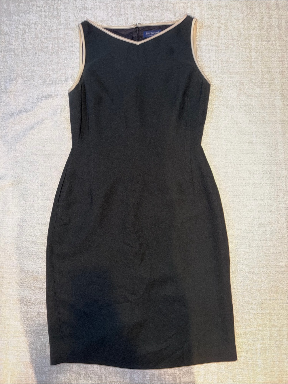 Ann Taylor Black Dress with Cream Trim